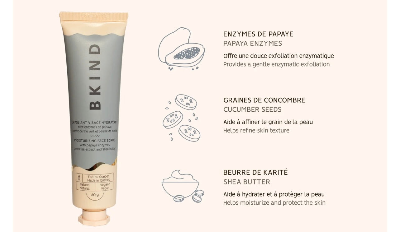 Moisturizing Face Scrub with Papaya Enzyme + Green Tea Extract
